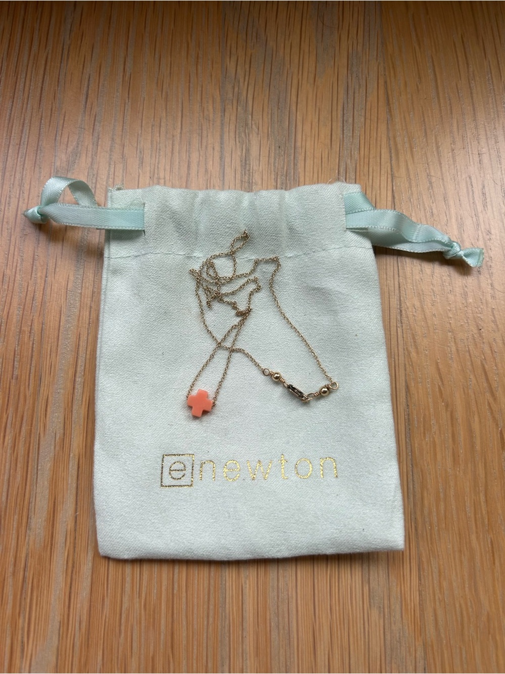 enewton Signature Cross Necklace Coral 14kt gold-filled 16-inch chain